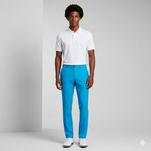 Original Penguin Mens Golf Pants Stretch Performance Flat‎ Front Blue Size 38x32